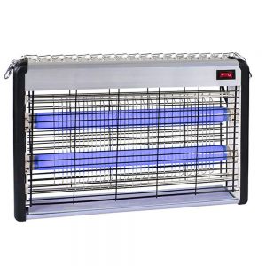Zanzariera elettrica con 2 Lampade UV 20W Sterminatore Zanzare Mosche e insetti con vassoietto Estraibile