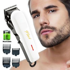 Rasoio tagliacapelli NG-666C elettrico ricaricabile regola barba 4 pettini da viaggio
