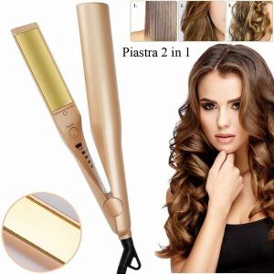 Piastra per Capelli 2 in 1 Lisciante Arricciacapelli Onde Ferro Ricci QL-105