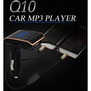 Q10 Auto Lettore Mp3 FM Trasmettitore Vivavoce Bluetooth Kit per Auto 