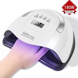 New Sun X7max 180w Lampada A Led Macchina Per Asciugare Le Unghie Lampada Uv Per Lampada Per Asciugare Lo Smalto Gel Con Sensore Di Movimento Display Lcd Strumento Per Nail Art