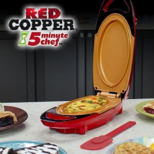 Red copper padella antiaderente omelette pasti veloci pentola cibo 5 minuti chef