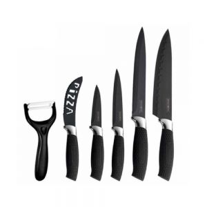 Royalty Line RL-BLK5-W; Set di coltelli 5 pezzi e pelapatate - Coltelli cucina  chef casa