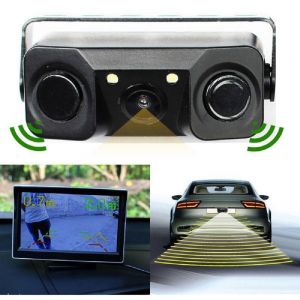 Telecamera Retromarcia Con Sensore Di Parcheggio 2 Led Angolo 170° Notturna