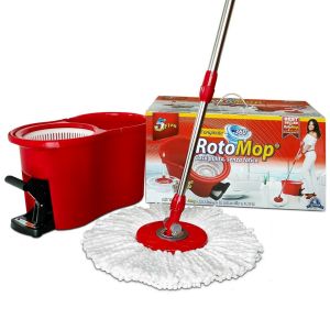 Superfive L'originale Rotomop 360° Kit Sistema Secchio Lavapavimenti Manico Mop