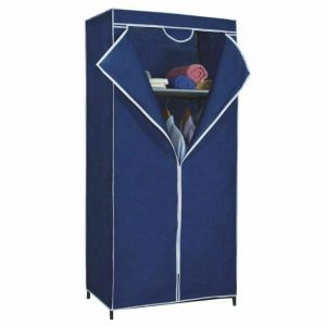 Armadio guardaroba tessuto blu organizer porta oggetti
