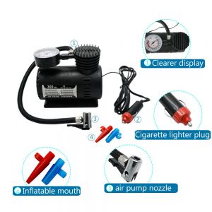 Gonfiatore pneumatico per pneumatici auto moto bici elettrica compressore compatto mini 12V auto 300 psi