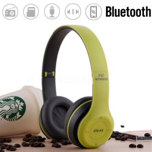 Cuffie bluetooth P47 wireless auricolari stereo pieghevoli fm microfono sport