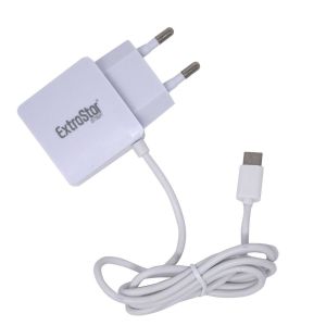 Extrastar alimentatore caricabatterie 2in1 cavo integrato USB-C 10W+porta USB