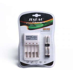 Caricabatterie digitale Jiabao con 4 batterie AA NiCd 4500mAH