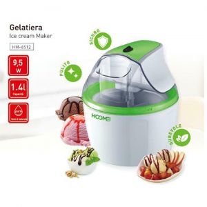 Hoomei Hm-6512 9,5W Macchina Per Il Gelato - Bianca, 1.4L