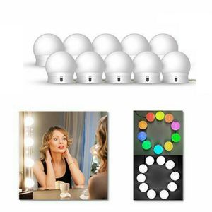Kit 10 Luci Da Specchio Led Hollywood Cavo Usb Rgb Lampadine Trucco Vanity