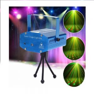 Proiettore mini laser effetto luci verde e rosso per natale discoteca dj locali