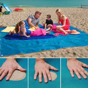 Telo mare antisabbia asciugamano elimina sabbia Sand Free Mat 200 x 200 cm