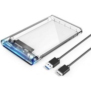 HDD / SSD Case Esterno Trasparente per Hard Disk 2.5 Pollici SATA USB 3.0 HDD