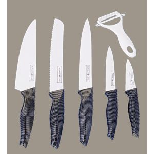 Set 5 coltelli cucina royalty line pane pela patate acciaio bianchi rl-c5wp