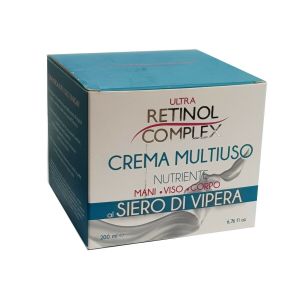 Set 3pz retinol complex crema multiuso nutriente siero di vipera corpo mani viso 200ml