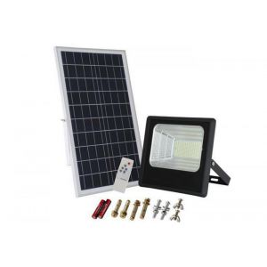 Faro led smd 100W sj-8100 con pannello solare crepuscolare  telecomando esterno