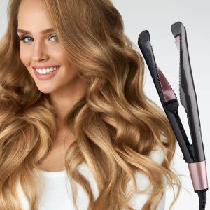 Ricondizionato-Piastra Capelli Curl & Straight Design 2 in 1 Semplice ed Intuitivo, Effetto Riccio, Onde Morbide o Capelli Lisci, Ceramica, 150 - 230 Gradi