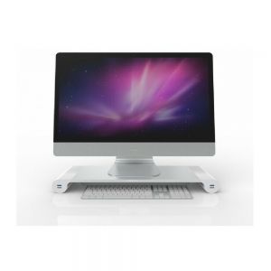 Supporto per monitor PC Space Bar con 4 porte USB Bianco in Alluminio