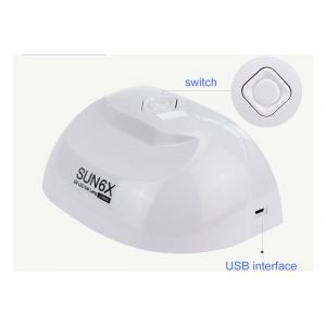 Mini Lampada Portatile Uv 6 Led Unghie 6w Ricostruzione Usb Nail Lamp Sun6x