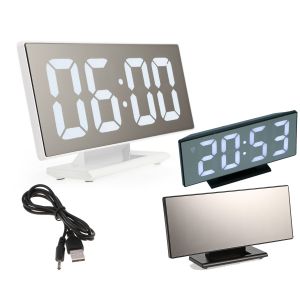 Orologio sveglia termometro digitale da tavolo display specchio lcd