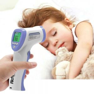TERMOMETRO DIGITALE INFRAROSSI retroilluminato Termometro professionale a distanza 5-8CM Termometro digitale febbre Beeper per Adulti Neonati Bambini