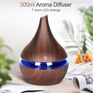 Umidificatore Aromaterapia da 300ml USB diffusore di olio essenziale in legno 