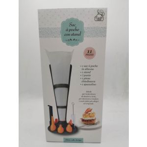 Sac A Poche Silicone C/7 Punte + Accessori pasticceria crema per torte