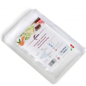 Sacchetti Sottovuoto Alimenti 20x30 cm 100 Pezzi BPA Free Cottura Sous Vide Super Resistenti Universali e Adatti a Tutte Le Macchine Sottovuoto