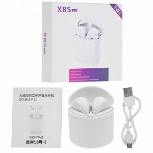 Cuffie X8S 5.0 TWS Mini Bluetooth V5.0 Doppia Cuffia Auricolari